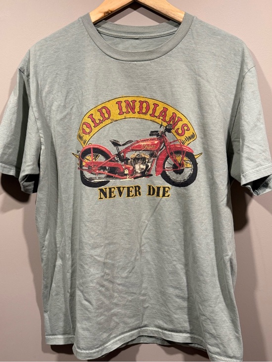 Vintage Other - Vintage-Inspired Old Indians Never Die Graphic biking motorcycle tee fits Large